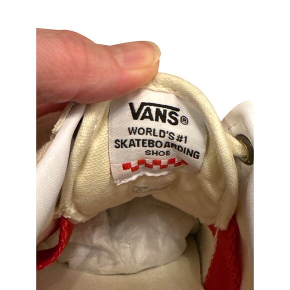 Vans Cush Pop Old Skool Skate Shoes Cream Blue Stripe Mens 6.5 Suede & Canvas - Picture 8 of 14